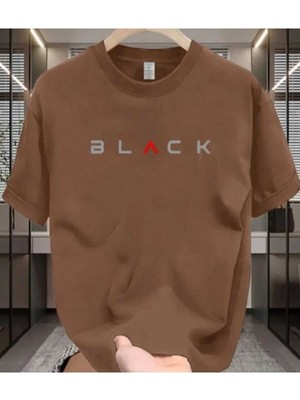 Maloçbey Modern Black Baskılı Oversize Unisex Basic O Yaka T-Shirt