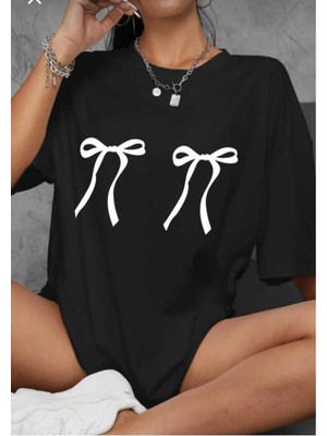 Malkoçbey Kurdela Baskılı Oversize Unisex Basic T-Shirt