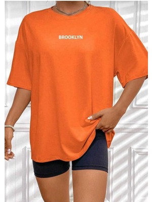 Never Baskılı Oversize Unisex Bisiklet Yaka Sweatşhirt