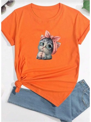 Pusula Sırt Baskılı Oversize Basic O Yaka Unisex T-Shirt