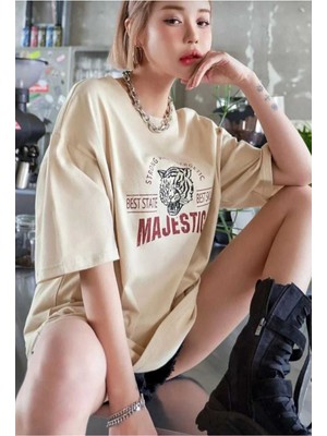 Çizgi Film Karakterleri  Baskılı Oversize Basic O Yaka Unisex T-Shirt