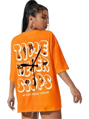 Malkoçbey Time Baskılı Oversize Basic T-Shirt