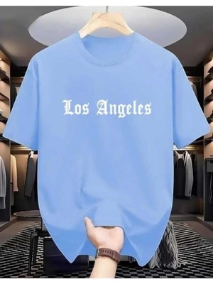 Malkoçbey Los Angeles Baskılı Oversize Unisex Basic O Yaka T-Shirt