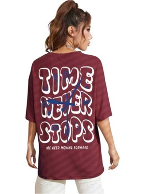 Malkoçbey Time Baskılı Oversize Basic T-Shirt