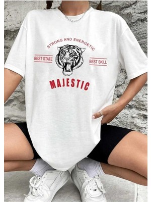 Kozia Outdoors Çizgi Film Karakterleri  Baskılı Oversize Basic O Yaka Unisex T-Shirt