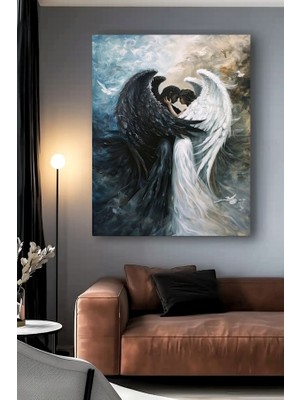 Özkacar Group Melek Sevgililer Kanvas Tablo Ev Duvar Salon Ofis Dükkan Hediyelik Dekarasyon Süsü