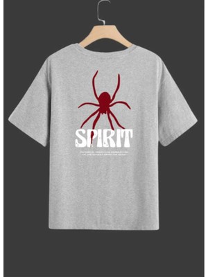 Malkoçbey Spirint Baskılı Oversize Unisex Basic T-Shirt