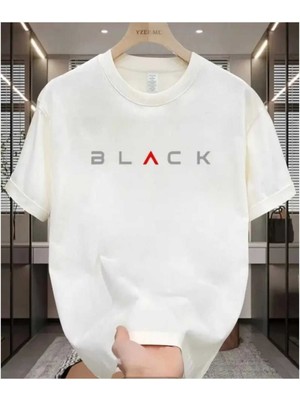 Maloçbey Modern Black Baskılı Oversize Unisex Basic O Yaka T-Shirt