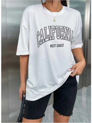 Malkoçbey Kalp Baskılı Oversize Unisex Basic T-Shirt