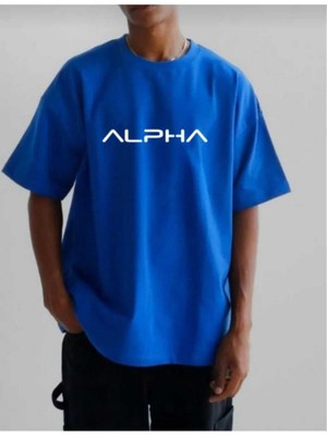 Malkoçbey Alpha Baskılı Oversize Basic T-Shirt