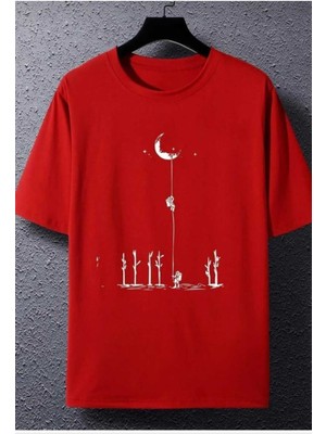 But First Coffee Baskılı Overize Basic O Yaka T-Shirt