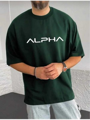 Malkoçbey Alpha Baskılı Oversize Basic T-Shirt
