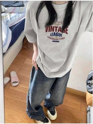 Malkoçbey Vıntagge Baskılı Oversize Unisex Basic T-Shirt