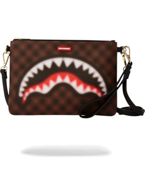 Sharks In Paris Blur Clutch, Unisex Vegan Deri El Çantası