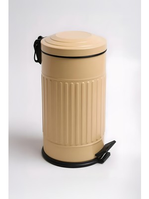 Eforeca Vintage Çöp Kovası Çizgili Cappucino 16 Lt