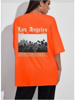 Dikey Baskılı O Yaka Oversize Unisex Basic T-Shirt