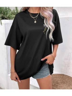 Malkoçbey Papatya Baskılı Oversize Unisex Basic T-Shirt