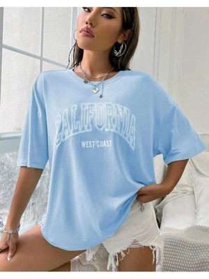 Malkoçbey Los Angeles Baskılı Oversize Unisex Basic T-Shirt