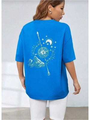 Majestıc  Baskılı Oversize Basic O Yaka Unisex T-Shirt