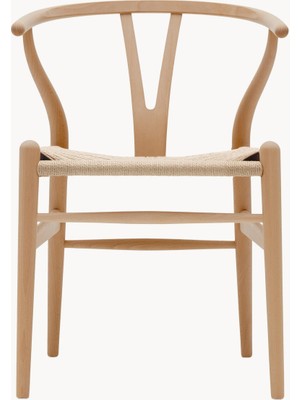 Hans J. Wegner CH24 Wishbone Sandalye - Siyah, El Örgüsü Oturaklı