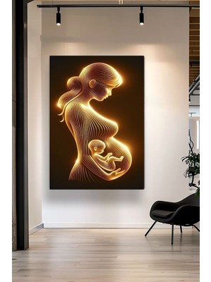 Özkacar Group Hamile Kadın 2 Kanvas Tablo Ev Duvar Salon Ofis Dükkan Hediyelik Dekarasyon Süsü