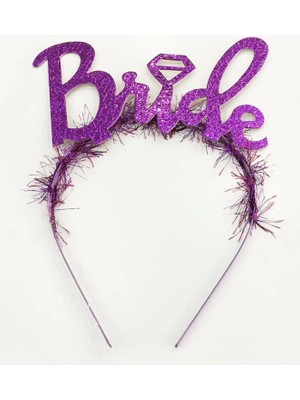 Mor Renk Bekarlığa Veda Italik Yazı Alyanslı Bride Taç