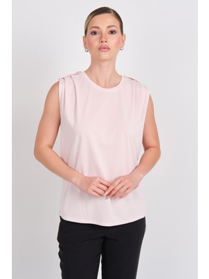 Only Kadın Onlfree Regular Fit kolsuz Bluz 15290313 Pudra