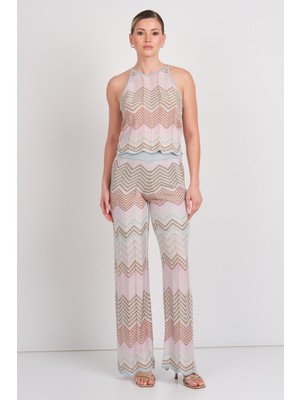 Only Kadın Onlalvıra Beli Lastikli Simli Örme Pantolon 15344393 Lila