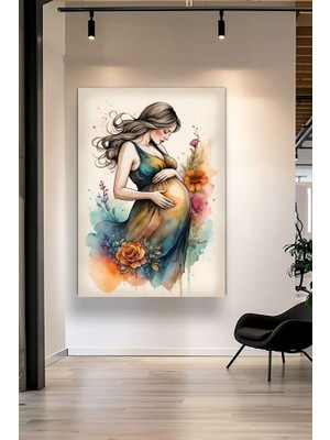 Özkacar Group Hamile Kadın Çizimi Kanvas Tablo Ev Duvar Salon Ofis Dükkan Hediyelik Dekarasyon Süsü