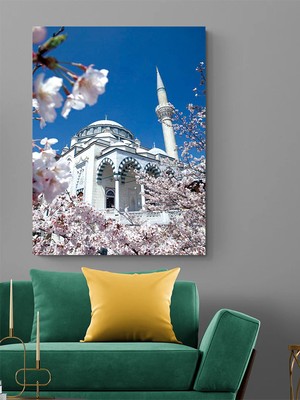 Özkacar Group Ilkbahar Cami Kanvas Tablo Ev Duvar Salon Oda Mutfak Hol Hediyelik Dekarasyon Süsü Ölçü Seçiniz