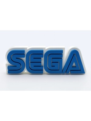 Sega Yazılı 3D Dekoratif Obje 20CM | Retro Oyun Temalı Masaüstü Duvar Süsü | Gamer Hediyelik