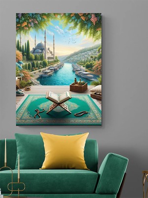 Özkacar Group Cami Huzur Kanvas Tablo Ev Duvar Salon Oda Mutfak Hol Hediyelik Dekarasyon Süsü Ölçü Seçiniz