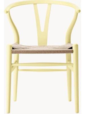 Hans J. Wegner CH24 Wishbone Sandalye - Siyah, El Örgüsü Oturaklı