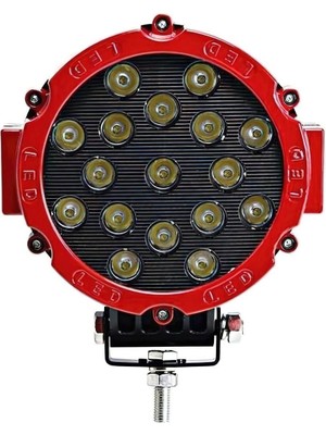 Off Road Sis Lambası Kırmızı 16 cm Yuvarlak 17 LED 1 Adet