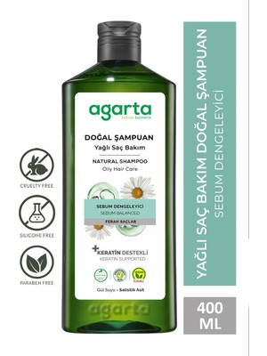 Agarta 400 ml Doğal Şampuan Yağlı Saçlar İçin Onarıcı Ve Parabensiz Formül