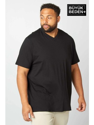 Süperlife Erkek Büyük Beden V Yaka Tshırt SPRBTS09