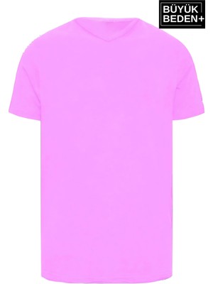 Süperlife Erkek Büyük Beden V Yaka Tshırt SPRBTS09