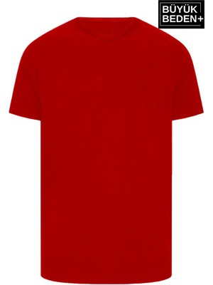 Süperlife Erkek Büyük Beden V Yaka Tshırt SPRBTS09