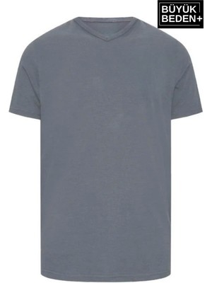 Süperlife Erkek Büyük Beden V Yaka Tshırt SPRBTS09