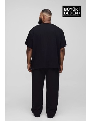 Süperlife Erkek Büyük Beden Brooklyn 1970 Baskılı Bisiklet Yaka Tshırt SPR25BTS904