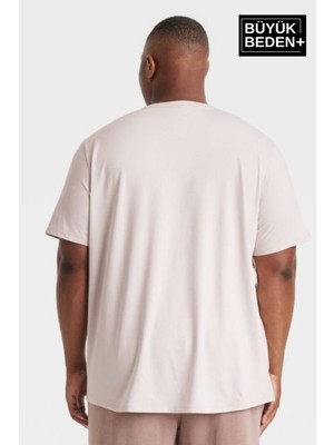 Süperlife Erkek Büyük Beden La Vie Est Belle Baskılı Bisiklet Yaka Tshırt SPR25BT910