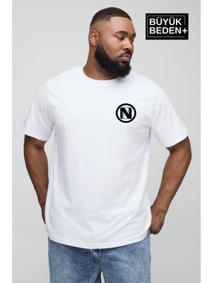 Süperlife Erkek Büyük Beden N Baskılı Bisiklet Yaka Tshırt SPR25BTS902