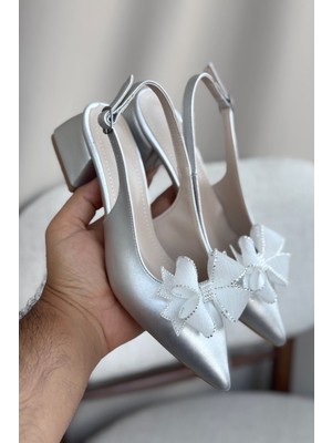 Kadın Howen Kısa Topuklu Ayakkabı - Gümüş