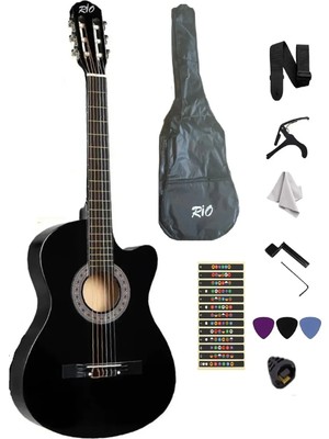Klasik Gitar Kesik Kasa Sap Ayarlı Kılıf Askı Pena Sticker Burgu Çevirici Sileme Bezi Ayar Alyanı