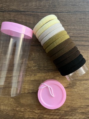 10'lu Lastik Toka Silindir Tüp Içinde Renkli Toka