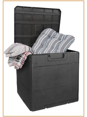 Bahçe Balkon Teras Araç Düzenleyici Sandık Saklama Kutusu Bahçe Sandığı Antrasit 50*45*50