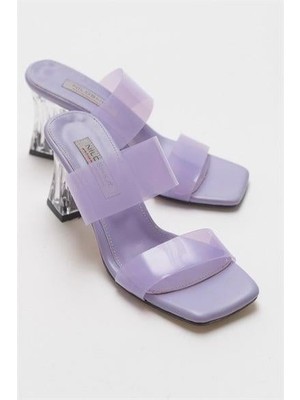 Kadın Opq Lila Şeffaf Bantlı Terlik