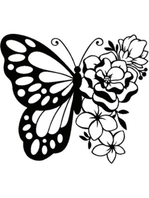 Çiçek Kelebek Oto Özel Yeni Sticker 25 x 22 cm