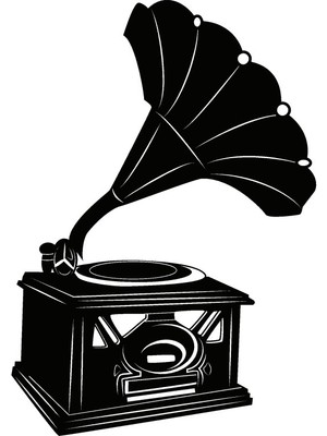 Nostaljik Gramofon Oto Özel Yeni Sticker 25 x 35 cm