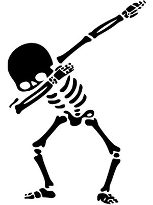 Dans Eden Iskelet Oto Özel Yeni Sticker Siyah 25 x 35 cm